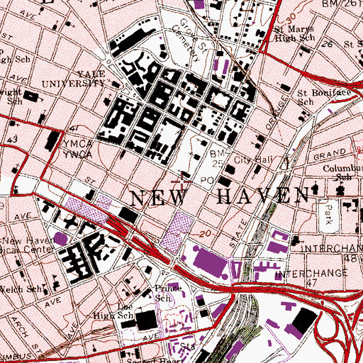 Topographic Map of Shubert Performing Arts Center, CT