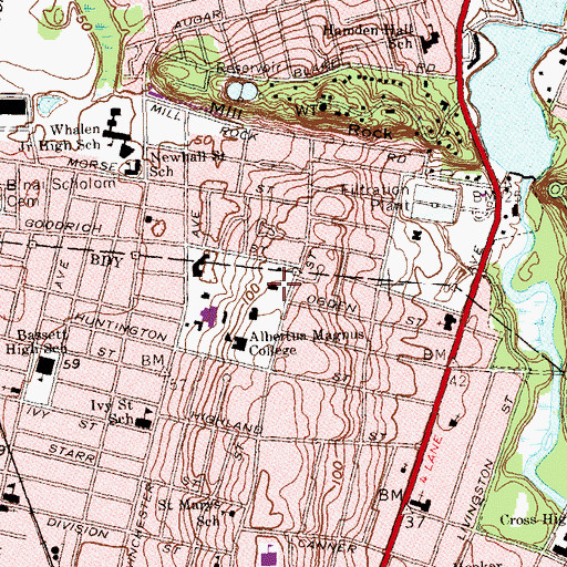 Topographic Map of Siena Building, CT