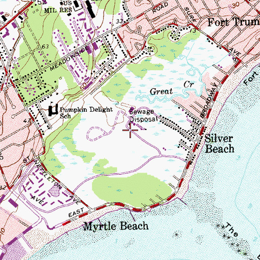 Topographic Map of Silver Sands State Park, CT