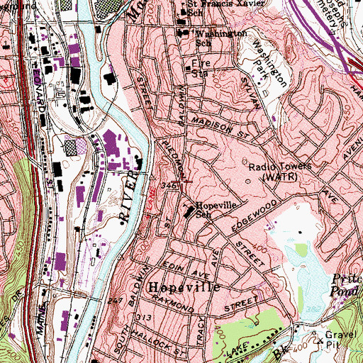 Topographic Map of South Congregational Church, CT