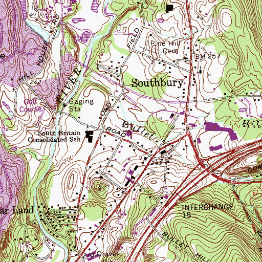 Topographic Map of Southbury Playhouse, CT