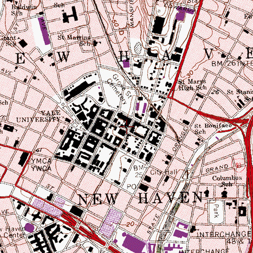 Topographic Map of Sprague Building, CT