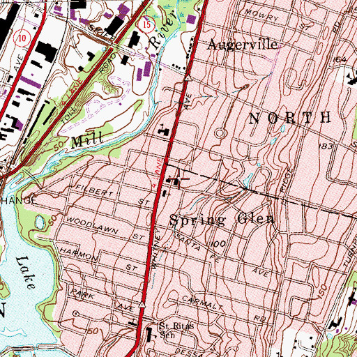 Topographic Map of Spring Glen Church, CT
