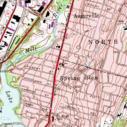 Topographic Map of Spring Glen Church, CT