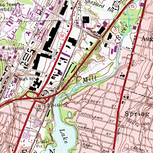 Topographic Map of Spring Glen School, CT