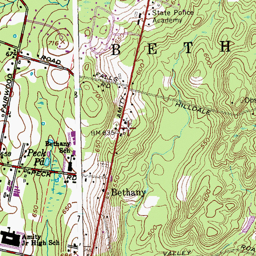 Topographic Map of Stanley Downs Memorial Building, CT