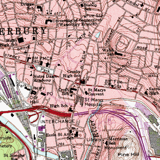 Topographic Map of Stanley Park, CT