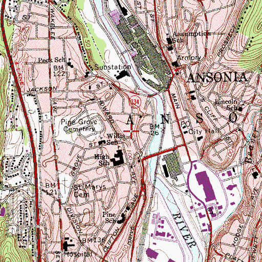 Topographic Map of Star Bethlehem Church, CT
