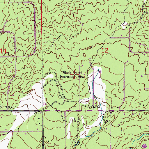 Topographic Map of Black Forest Recreation Area, CO