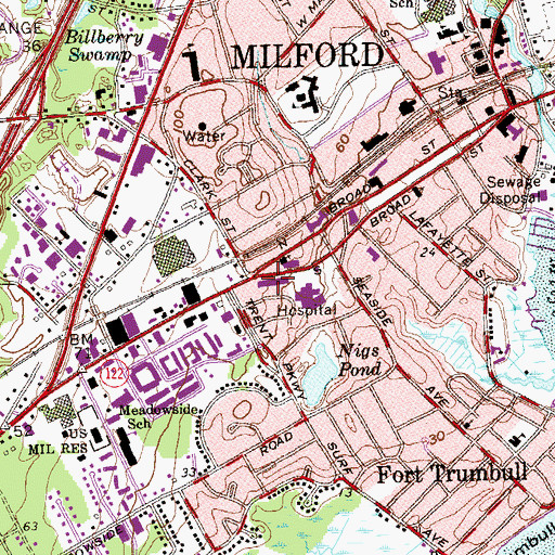 Topographic Map of Stockadge Shoppes Shopping Center, CT