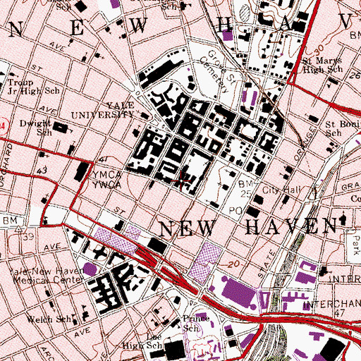 Topographic Map of Street Building, CT
