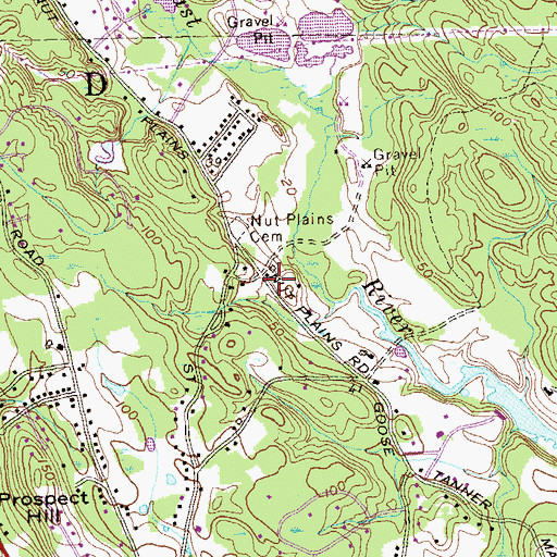 Topographic Map of Sullivans Pits Septic Lagoons, CT
