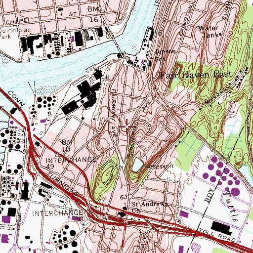 Topographic Map of Sweet Hope Plain Free Will Baptist Church, CT