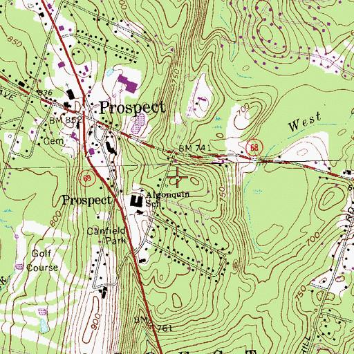 Topographic Map of Talmadge Hill, CT