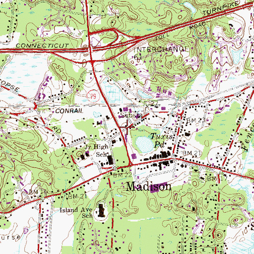 Topographic Map of Temple Beth Tikvah, CT