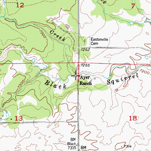 Topographic Map of Ayer Ranch, CO