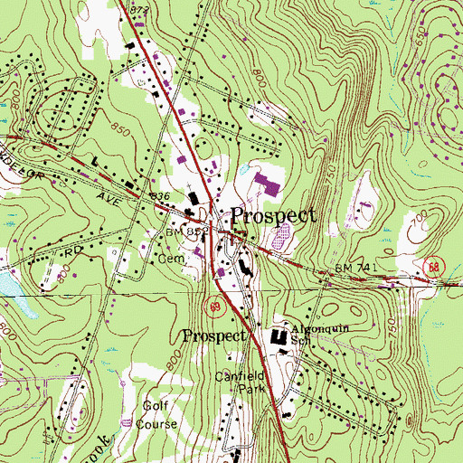 Topographic Map of The Meeting Place, CT