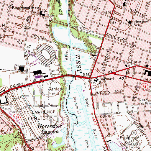 Topographic Map of Thomson Bridge, CT