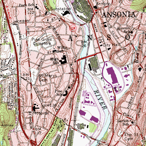 Topographic Map of Three Saints Orthodox Church, CT