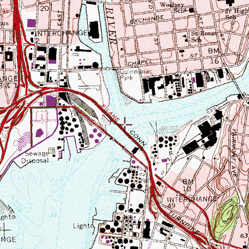 Topographic Map of Tomlinson Bridge, CT