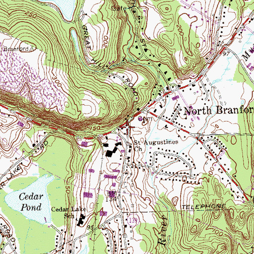 Topographic Map of Totoket Historical Society Building, CT