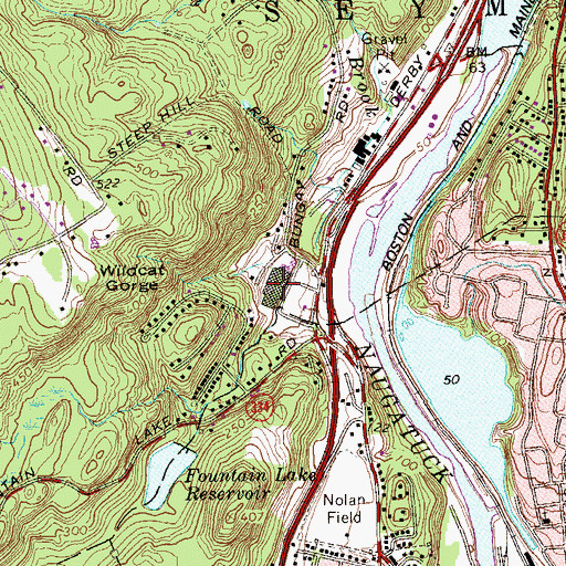 Topographic Map of Tri-Town Plaza Shopping Center, CT