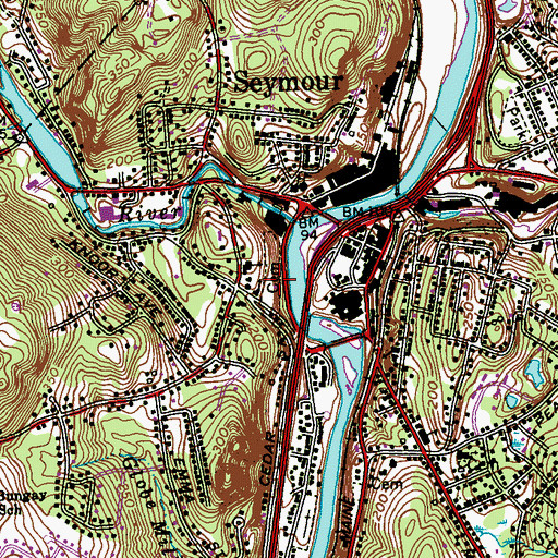 Topographic Map of Trinity Cemetery, CT
