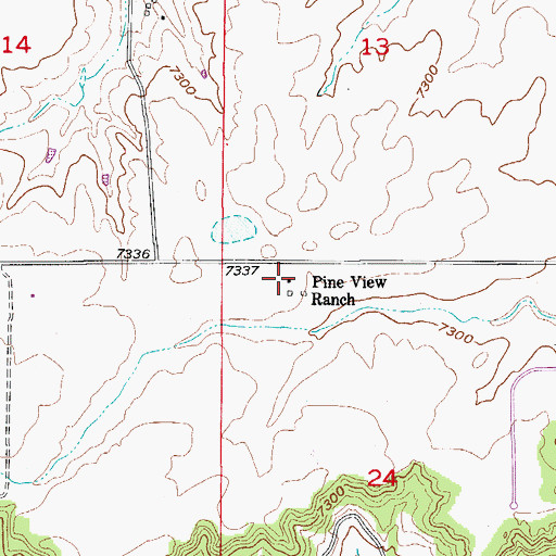 Topographic Map of Pine View Ranch, CO