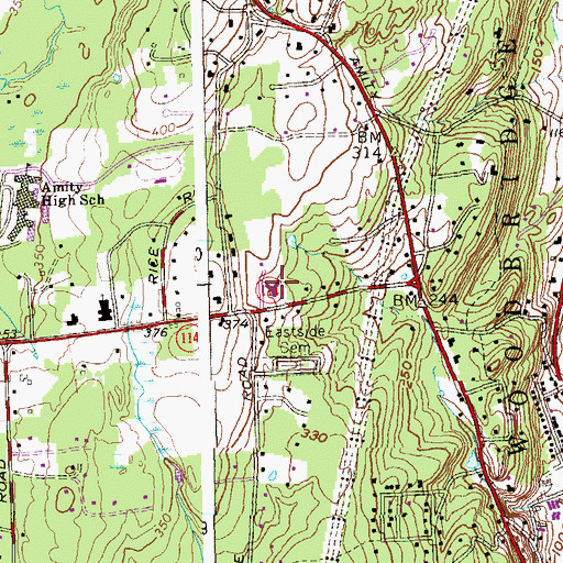 Topographic Map of Trinity Evangelical Free Church, CT