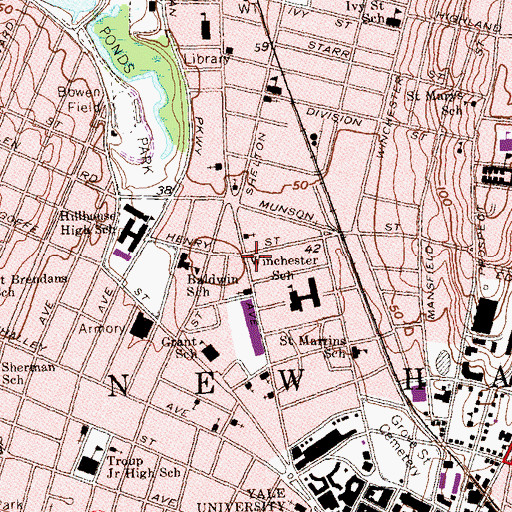 Topographic Map of Trinity Temple Church of God in Christ, CT