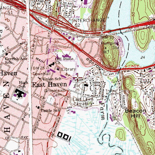 Topographic Map of Trolley Square Shopping Center, CT