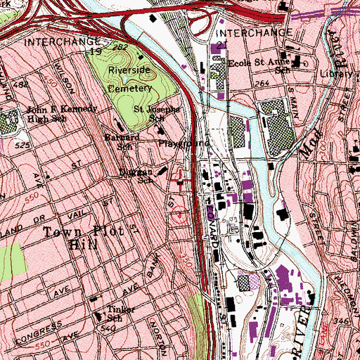 Topographic Map of United Brethren in Christ Church, CT