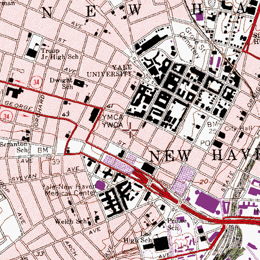 Topographic Map of United House of Prayer Church, CT