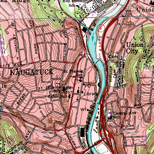 Topographic Map of United Methodist Church, CT