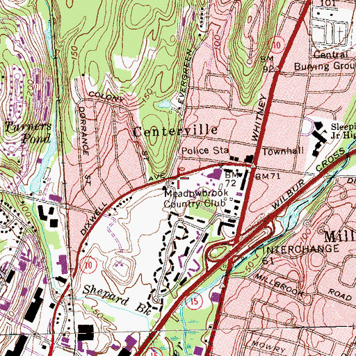 Topographic Map of Universal Life-Inner Religion Church, CT