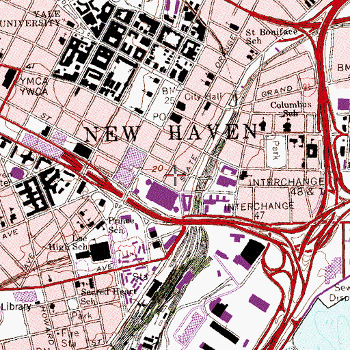 Topographic Map of University Place Shopping Center, CT