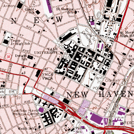 Topographic Map of University Theater, CT