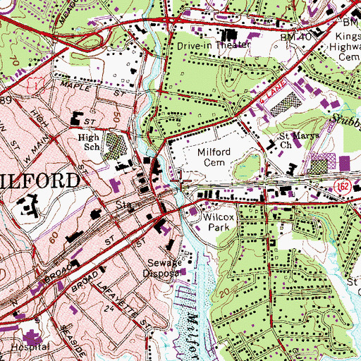 Topographic Map of Upper Lagoon, CT