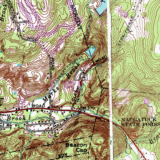 Topographic Map of Valley Mobile Home Park, CT