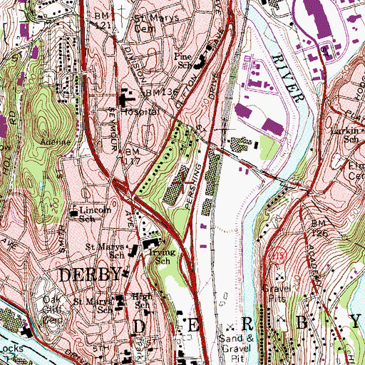 Topographic Map of Valley Shopping Center, CT