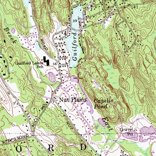 Topographic Map of Valley Shores Pond North, CT