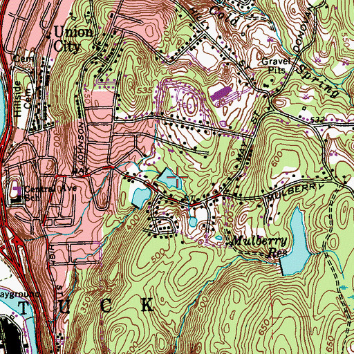 Topographic Map of Vanasso Pond, CT
