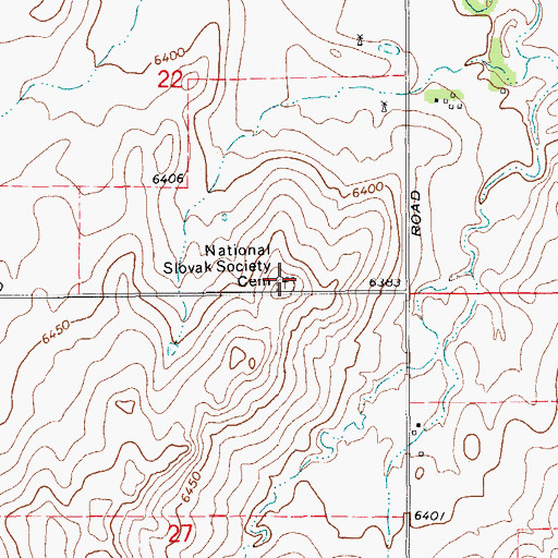 Topographic Map of National Slovak Society Cemetery, CO