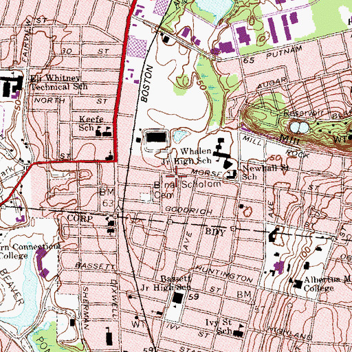 Topographic Map of Victory Temple, CT