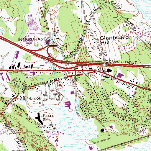 Topographic Map of Vineyard Christian Fellowship Church, CT