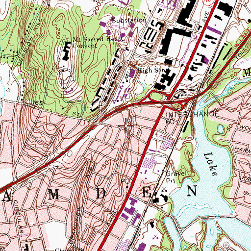 Topographic Map of Virgin Mary and Archangle Church, CT