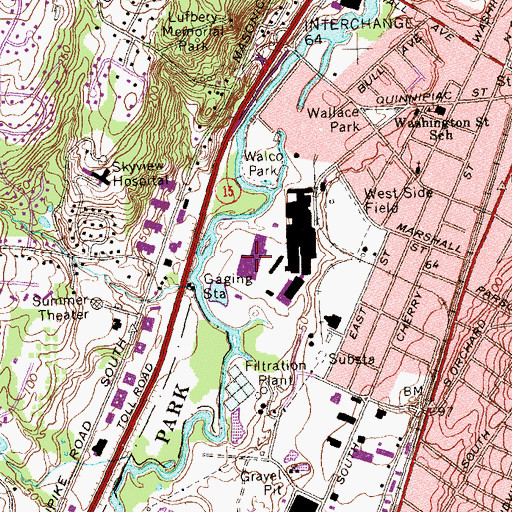 Topographic Map of Wallingford Airport (historical), CT