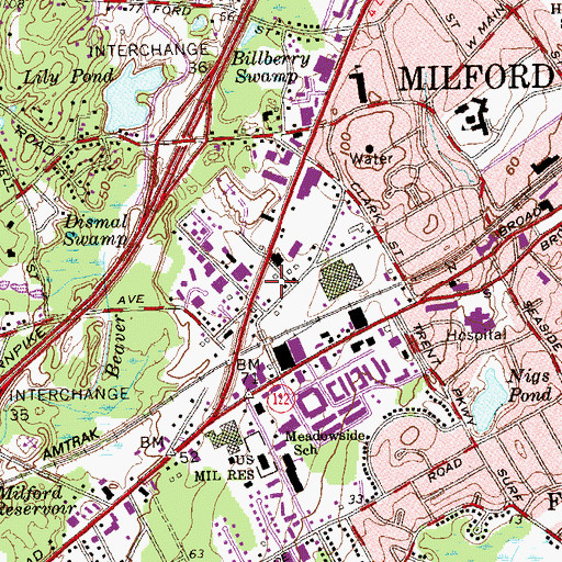 Topographic Map of Washington Field, CT