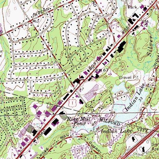 Topographic Map of Wayside Plaza Shopping Center, CT
