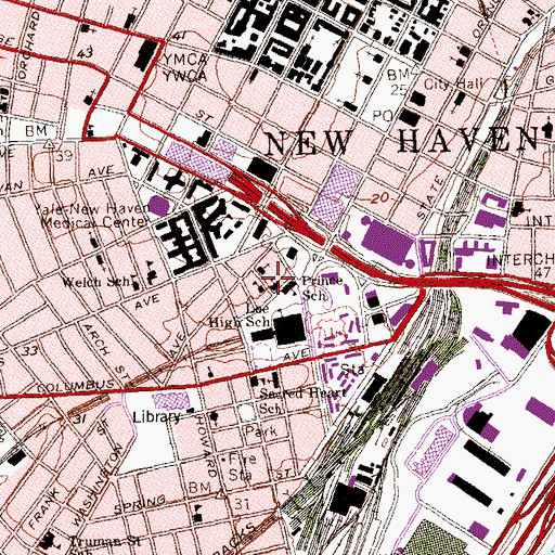 Topographic Map of Welch Annex School, CT